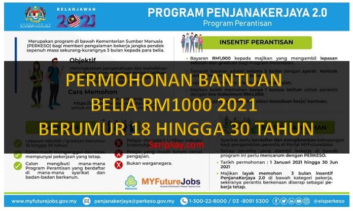 PERMOHONAN BANTUAN BELIA RM1000 2021 BERUMUR 18 HINGGA 30 TAHUN